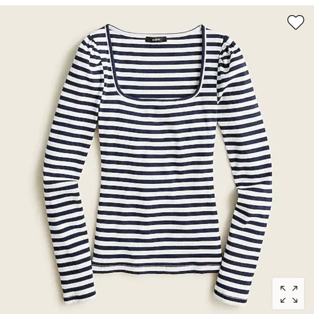 J. Crew Ribbed cotton square neck top